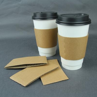 China Recyclable Hot Disposable Printed Custom Paper Cup Holder Coffee Cup Holder Paper Coffee Cup Sleeve for sale