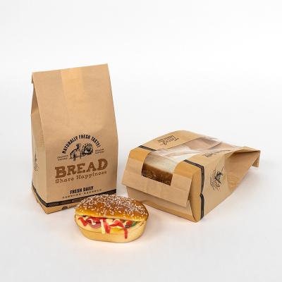 China Disposable Kraft Paper Bag Manufacturer Customized Bread Paper Bags Coated Kraft Paper Bag For Bread for sale