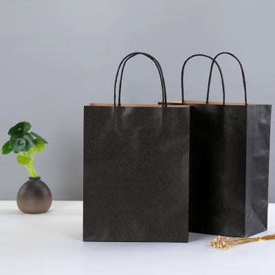 China Disposable Flat Handle Restaurant Delivery Take Out Wholesale Cheap Price Kraft Paper Gift Packaging Paper Bag For Packing for sale