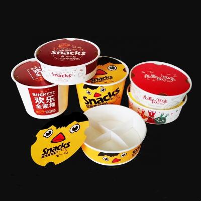 China Factory Direct 64oz Disposable Printed Take-Out Foods Customize Paper Fried Chicken Bucket for sale