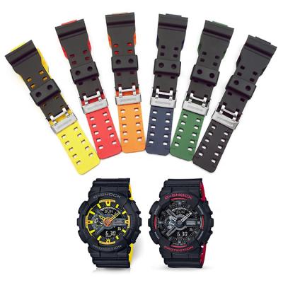 China Quick Realease Replcement Watch Band Lianmi Watch Strap Dual Color Resin Rubber Strap For Casio G Shock Ga110 Ga100 Gd120 Gw8900 for sale