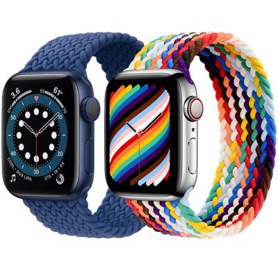 China Quick Realease Replcement Lianmi Pride Edition Braided Solo Loop Elastic Watch Band For Apple Watch Series 6 5 4 3 2 1 Fabric Nylon Watch Band for sale