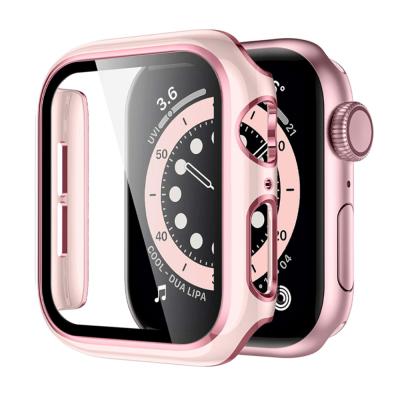 China Quick Realease Replcement Protective Watch Lianmi Glass+Cover Case For Apple Watch Series 3 Se Tempered Glass Screen Protector Apple Watch Case 4 5 6 for sale