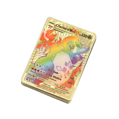 China Fashion Charizard Pokemon Cards Photos Printing Japanese-English German Metal Gold 55 Pcs Pokemon Cards for sale