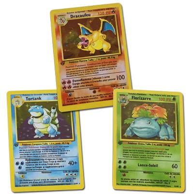 China NEW 1996 Years Deluxe DIY Pokemon Flash Cards Charizard Blastoise Venusaur Ninetales Mewtwo Zapdos Trading Card Game for sale