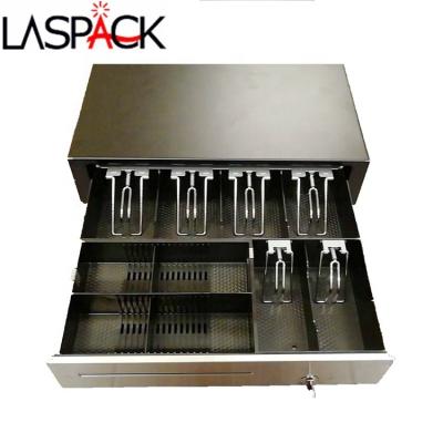 China 6bill 4coin Metal Supermarket Mini Push Lock Position Safe System 420 Cash Box Manual Open Portable Register Drawer for sale