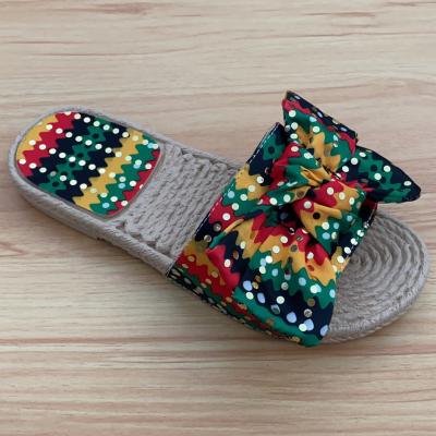 China Fashion Trend New Christmas Style Bow Sandal For Women Flat Slides Slippers With Bowknot Summer Slipper Ladies Shoes Sandals for sale