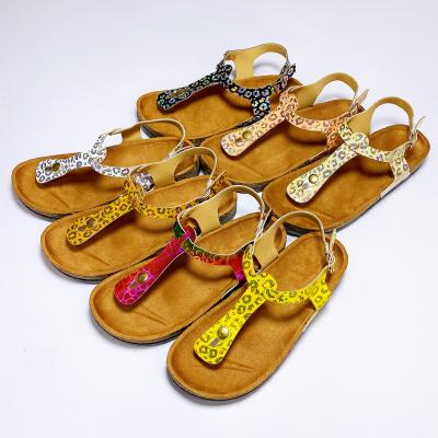 China New Design Fashion Summer Lighted Women Cut Toe PVC Cork Sole Sandals for sale