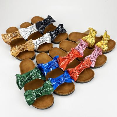 China Lady Beach Slide Amazon New Style Girls Hot Sale Women Sandals Flat Cork Sole Shoes Slippers For Women Flat Sandals for sale