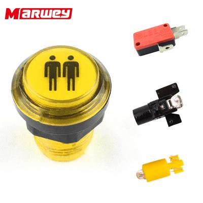 China Easy Installation 32mm LED Arcade Button Kit Transparent Illuminated Push Buttons for Arcade Games Parts for sale