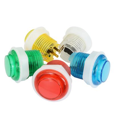 China Plastic / Metal Button Push Button 28mm VCR Parts Arcade Games Push Button With Led for sale