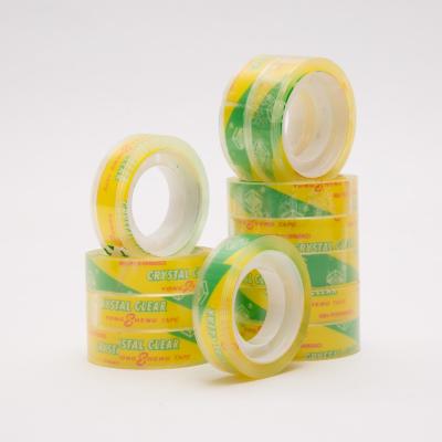 China Small Size Heat Resistant Yellow Portable Stationery Tape Transperent Bopp Adhesive Tape for sale