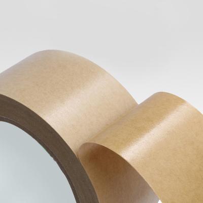 China Customized Yellow Brown High Viscosity Marking Tear Waterproof Hand Wrapping Paper Paper Tape Sealing Tape for sale