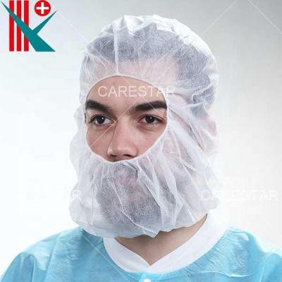 China Character Disposable PP Ninja Nonwoven Hood/Balaclava Hat, White, 12gsm, With Elastic Band for sale