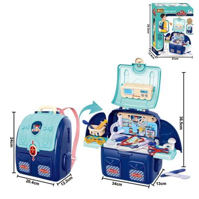 China Hot Selling Backpack Box Design Pretend Medical Doctor Kids Kit Toy Game Set 21*12.8*24.3 for sale