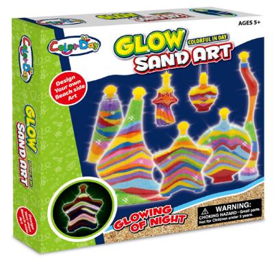 China Glow in the dark new diy toys glow sand art glass bottle sand toys on kids hot sale for sale