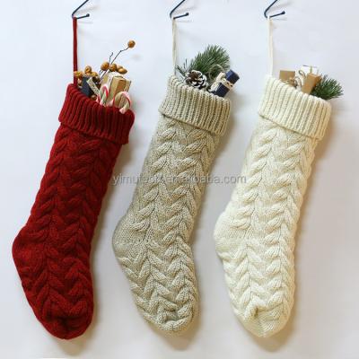 China Wholesale High Quality Christmas Candy Knitting Gift Drops Decoration Clothes Drops Socks Santa Candy Bag Hanging Stocking for sale