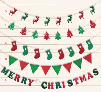 China Christmas Tree Merry Christmas Banners Flags Gift Bunting Flag Hang Window Party Decoration Pull for New Year Tree Door Ornaments Home Decor for sale