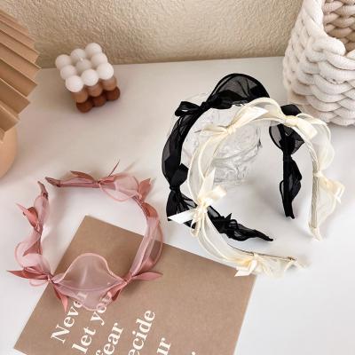 China 2022 hot sale lace mesh hair female hair decoration luxury soft Korean main circle hair style hair decoration for sale