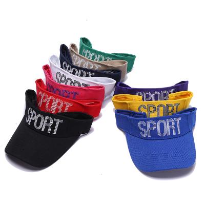 China Character Sun Visor Covers Wholesale Custom Outdoor Beach Sun Visor Logo Leather Visor Hat Sun Factory Spot Embroidery Adjustable Hat for sale