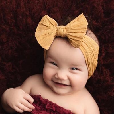 China European and American Hair Style Hair Accessories Knot Child Lovely Bow Baby Headbands Girls Infant Soft Bow Headband for sale