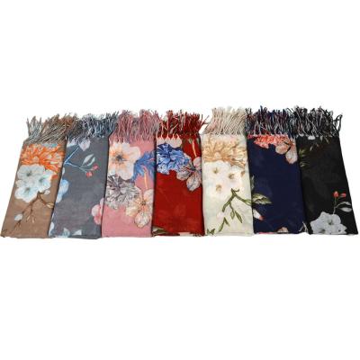 China Long new tassel scarf cotton fashion flower shawl shawl cover printed foreign trade Muslim source for sale