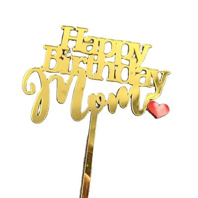 China Newcomer Acrylic Birthday Cake Topper DIY Happy Birthday Acrylic Dad Mum for sale