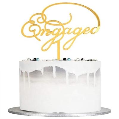 China Acrylic Engagement Wedding Party Wedding Cake Topper Engaged Acrylic Topper for sale