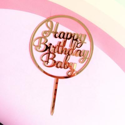 China Acrylic Baby Shower Birthday Party Supplies Happy Birthday Acrylic Baby Cake Topper for sale