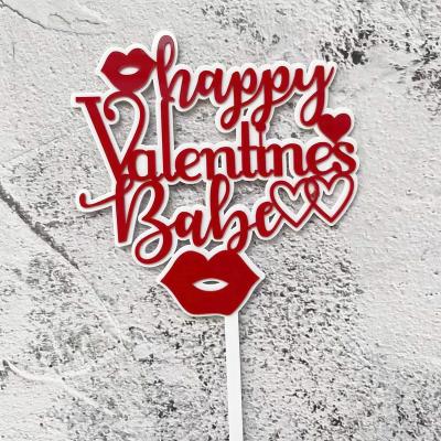 China New Arrival Customized Acrylic Valentines Day Cake Topper For Cake Decoration for sale