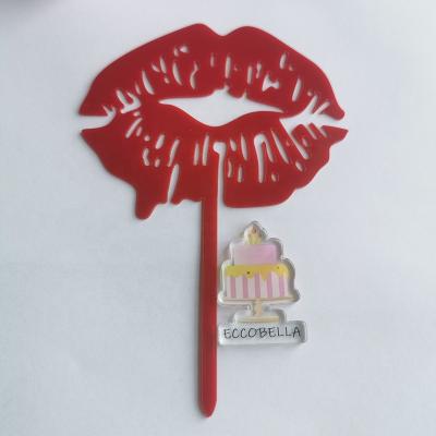 China New Arrival Customized Acrylic Valentines Day Cake Topper For Cake Decoration for sale