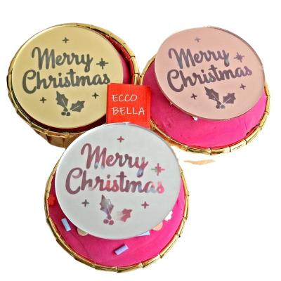 China Mini Acrylic Merry Christmas Cupcake Cake Topper For Cupcake Decoration for sale