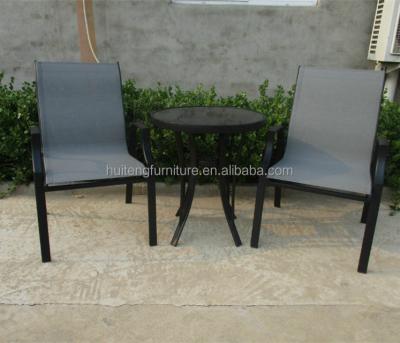 China Contemporary 3pcs Garden Patio Steel Frame Clamp Armchairs Cafe Set Garden Furniture for sale