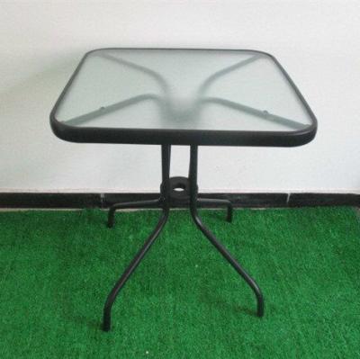 China Contemporary Hot Sale Powdercoating Outdoor Square Garden Furniture Steel Frame Table for sale