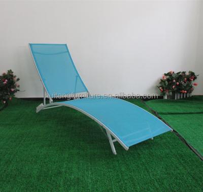 China Hotsale contemporary pool beach bule color sunded outdoor sling beach chaise lounge folding sun sofa chair for sale