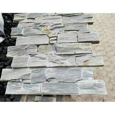 China Fasade Fasade Slate Natural Gray Stone Wall Cladding Gray Ledgestone Panel For Fireplace for sale