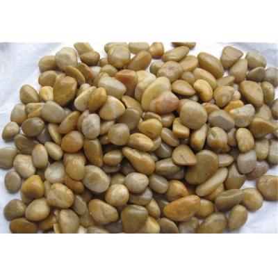 China Modern Natural Yellow Round Polished Chinese Pebbles River Rock Stone Garden Landscaping for sale