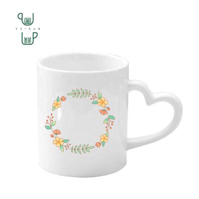 China Disposable Sublimation Blank Mug With Heart DIY Hand Personalized Mugs for sale