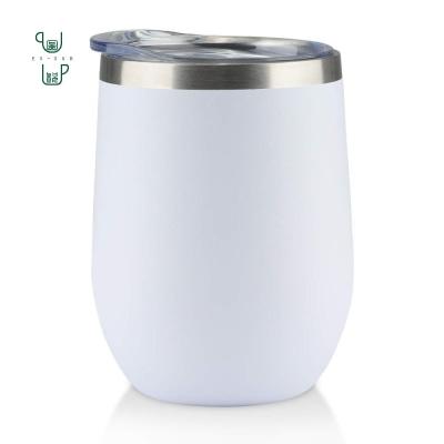 China 12oz Sublimation Travel Disposable Double Wall Stainless Steel Egg Vacuum Tumbler Ice Cream Cups for sale