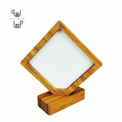 China Modern Sublimation Bamboo Photo Frame DIY Square Personalized Photo Frame for sale