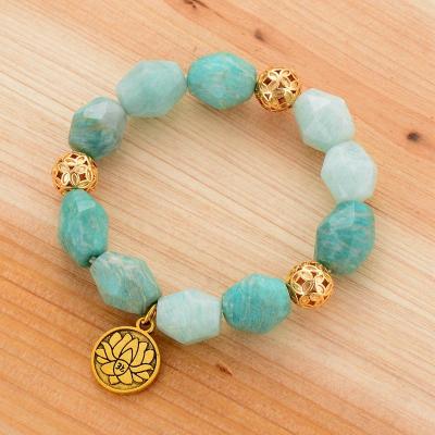 China Free Shipping Beautiful Amazonite Bangle Light Green Bracelet FASHIONABLE Adjustable Cute Pendant Jewelry for sale