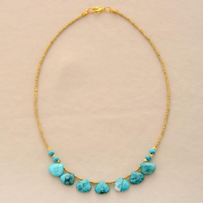 China BOHEMIA Bohemia Turquoise Waterdrop Jewelry Necklace Inspired Green Gold Accessories for sale