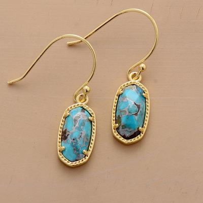 China CLASSIC Custom Bohemian Fashionable Jewelry Earrings Green Turquoise&Lapis Drop Shipping Vintage Jewelry Drop Shipping Earrings for sale