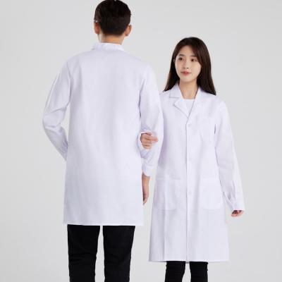 China Doctor Hospital Hospital Polyester Cotton Laboratory Coat Long Sleeves Scrub Nurse White Uniform Designs for sale