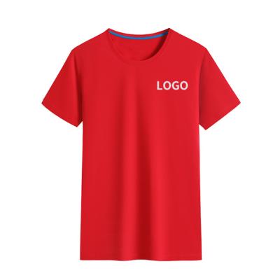 China QUICK DRY Round Collar Short Sleeve Advertising Shirt Custom Printed LOGO Class Clothes Work Custom Clothes T-shirt Crop Shirt for sale