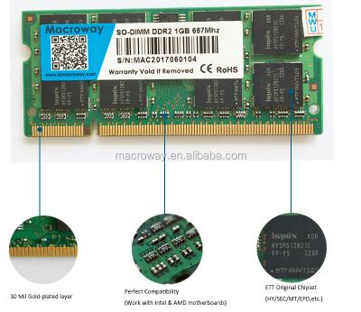 China LAPTOP DDR Memory Sodimm 667mhz 1gb for sale