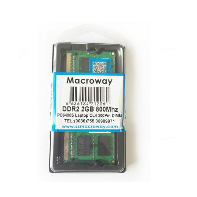 China Laptop DDR2 4G 4GB PC2 6400S 800 Laptop Dram Sodimm RAM Memory for sale