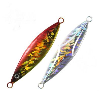 China OEM Heavy Metal Lead Saltwater Deep Sea Fishing Lure Fast Sinking Luminous Pitch Metal Jigs Lead Fish Bait 60g 80g 100g 160g 180g for sale