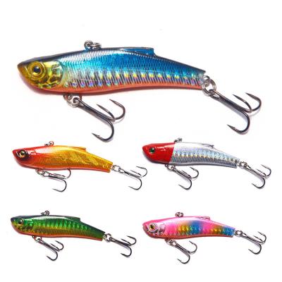 China 2022 New Vivid Action Luya Lures 7cm 18g 3D Swimming Eyes Sinking VIB Plastic Fishing Lures Hard Baits With Hook for sale