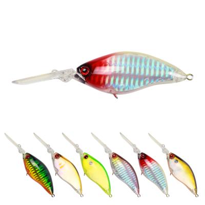 China New Plastic Long Lip Bill 3D Crank Lure 75mm Depth 17g 4.0m Crankbait Wobbler Bait Floating Tackle For Bass Pike Long Lip Bill 3D Cra for sale